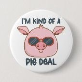 Funny Pig Pun Button (Vorderseite)
