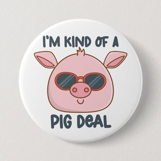 Funny Pig Pun Button (Vorderseite)