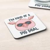 Funny Pig Pun Getränkeuntersetzer (Linke Seite)