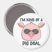 Funny Pig Pun Magnet (Vorderseite/Rückseite)