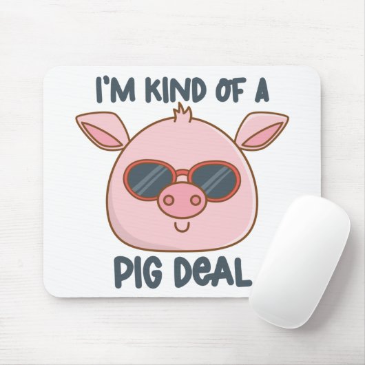 Funny Pig Pun Mousepad (Mit Mouse)