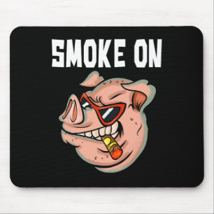 Funny Pig Shirt für Männer Rauchen Fleisch Schwein Mousepad