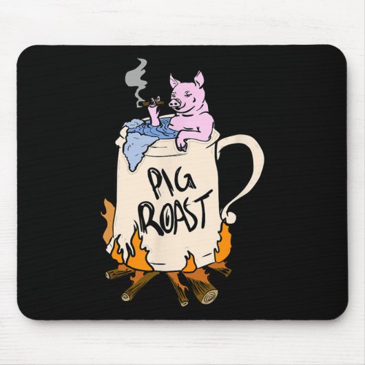 Funny Pig Spit Roast Grillen Party Grill Master Ge Mousepad (Vorne)