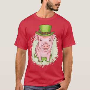 Funny Pig St Patricks Day Kleeblatt Schweine Farm T-Shirt