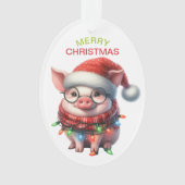 Funny Pig String Lights Kinder Weihnachten Ornament (Vorderseite)