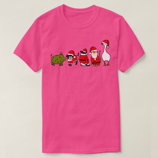 Funny Pig trägt Weihnachtsbaumkostüme für den Weih T-Shirt (Design vorne)