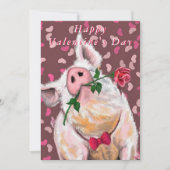 Funny Pig Valentine's Day Card Gentleman Piggy (Vorderseite)