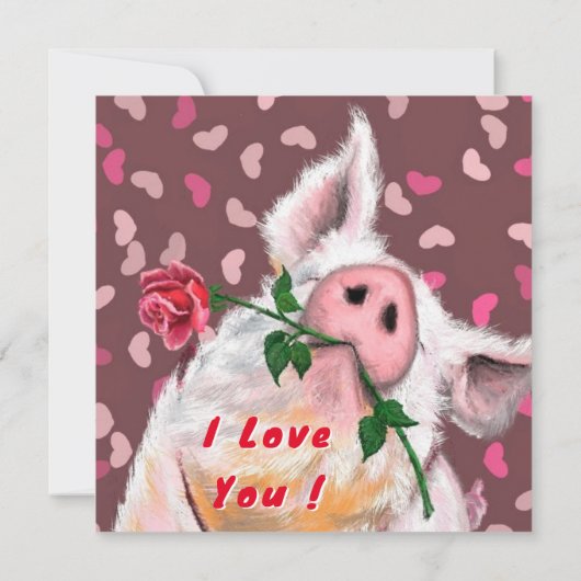 Funny Pig Valentine's Day Card Karte (Rückseite)