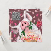 Funny Pig Valentine's Day Card mit QR Code Karte (Vorderseite/Rückseite Beispiel)