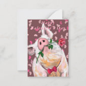 Funny Pig Valentine's Day Card Mitteilungskarte (Vorderseite)