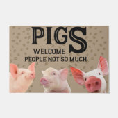 Funny Pig willkommen Leute nicht so viel Rug Fußmatte (Vorderseite)
