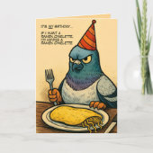Funny Pigeon Birthday Bird Ramen Omelet Spaß Karte (Vorderseite)
