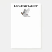 Funny Pigeon Cartoon, "Locating Target" Bird Spaß Post-it Klebezettel (Vorderseite)