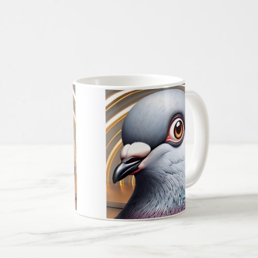 Funny Pigeon Face Kaffeetasse (VorderseiteRechts)