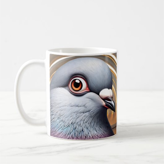 Funny Pigeon Face Kaffeetasse (Links)