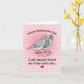 Funny Pigeon French Fry Lover Niedlicher Valentins Karte (Gelbe Blume)