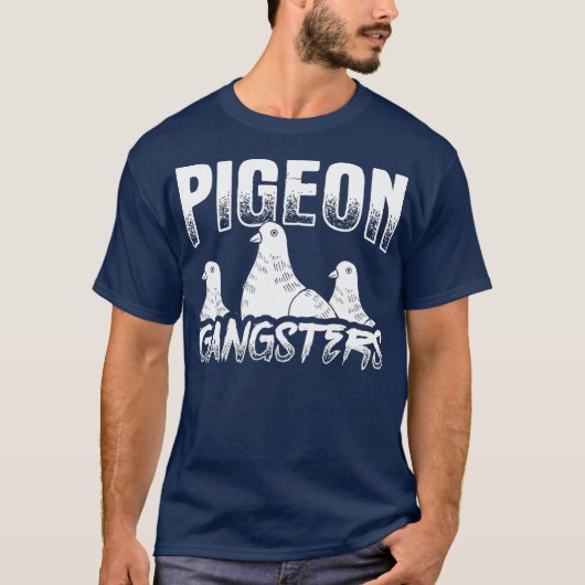 Funny Pigeon Group Design Pigeon Gangsters T-Shirt (Vorderseite)