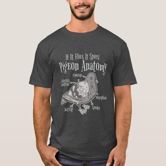 Funny Pigeon Spy T-Shirt (Vorderseite)