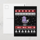 Funny Pigeon Ugly Christmas Postkarte (Vorne/Hinten)