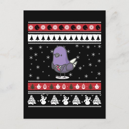 Funny Pigeon Ugly Christmas Postkarte (Vorderseite)