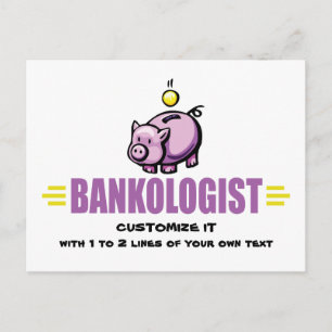 Funny Piggy Bank Postkarte
