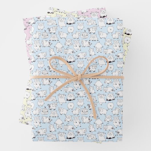 Funny Pigs Having Fun! Geschenkpapier Set (Beispiel)