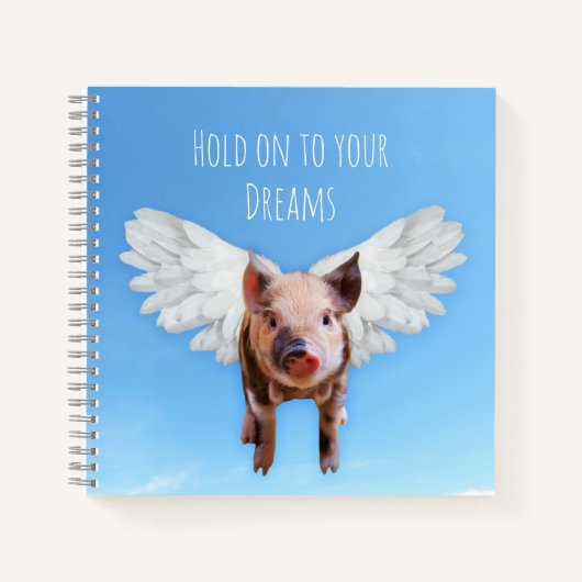 Funny Pigs Might Fly Hold onto Dreams  Notizblock (Vorderseite)