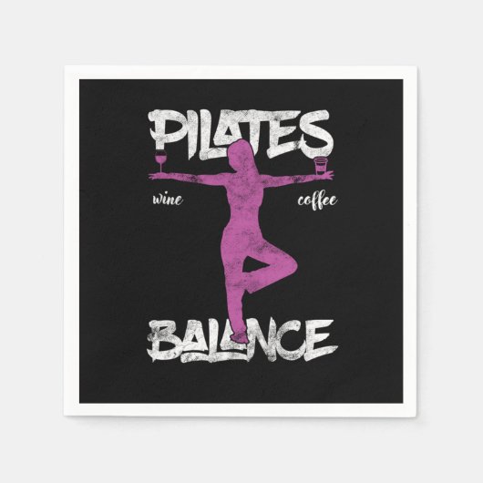 Funny Pilates Balancing Yoga Fitness Wine Drinker  Serviette (Vorderseite)