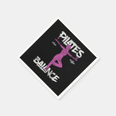 Funny Pilates Balancing Yoga Fitness Wine Drinker  Serviette (Ecke)