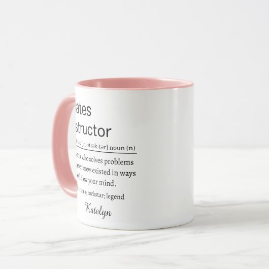 Funny Pilates Instructor Definition Tasse (Vorderseite Links)