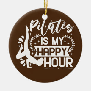 Funny Pilates Instructor Girl Funny Pilates Lover Keramik Ornament