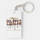 Funny Pilates tauchte in Schokolade Schlüsselanhänger (Rückseite)