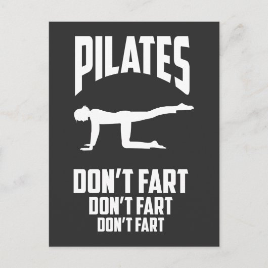 Funny Pilates Workout Furz Gym Übungswitz Postkarte (Vorderseite)