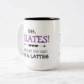 Funny Pilates Zweifarbige Tasse (Vorderseite Links)