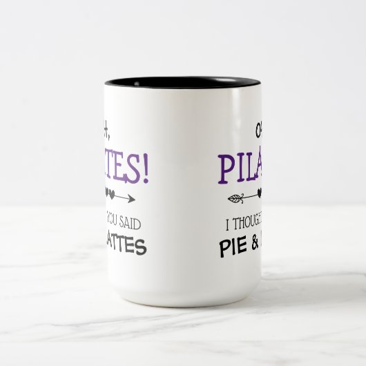 Funny Pilates Zweifarbige Tasse (Mittel)