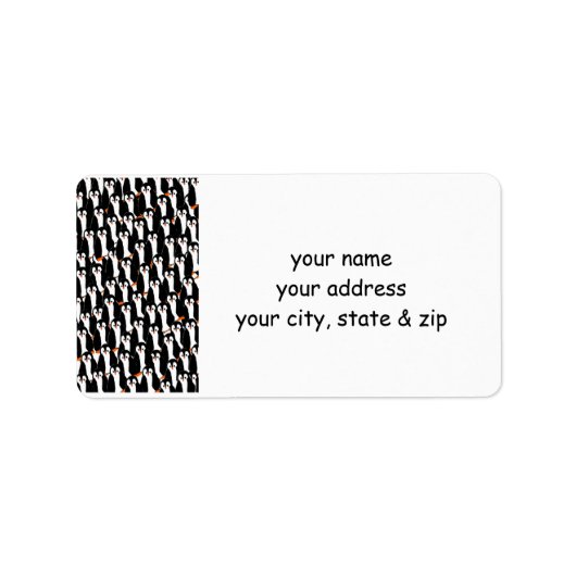 Funny Piles of Pinguins Adressaufkleber (Vorne)