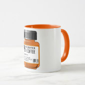 FUNNY Pill Flasche Etikett KAFFEE Verschreibung Tasse (VorderseiteRechts)