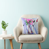 Funny Pillow mit Pink Flamingo Skier Kissen (Stuhl )