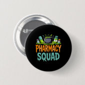 Funny Pills Pharmacy Squad Halloween Pa Button (Vorne & Hinten)