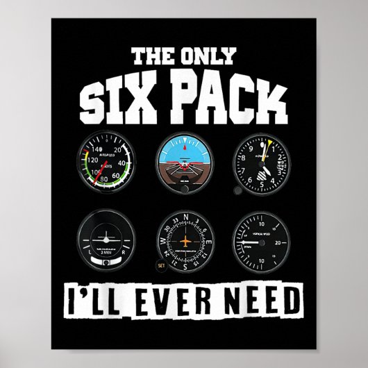 Funny Pilot Aviation - das einzige Sixpack, das ic Poster (Vorne)