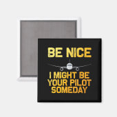 Funny Pilot Design Frauen Luftfahrzeug Magnet (Vorderseite/Rückseite)
