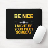 Funny Pilot Design Frauen Luftfahrzeug Mousepad (Mit Mouse)