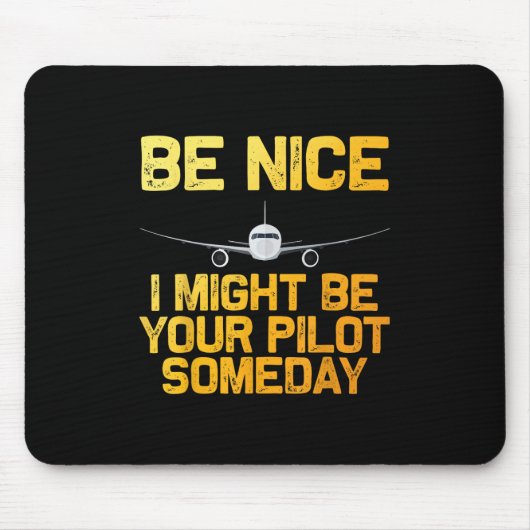 Funny Pilot Design Frauen Luftfahrzeug Mousepad (Vorne)