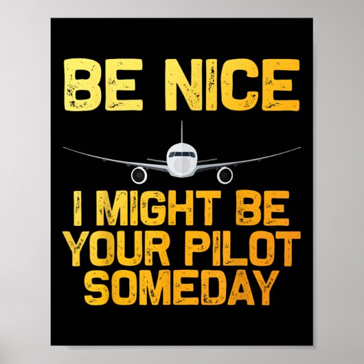 Funny Pilot Design Frauen Luftfahrzeug Poster (Vorne)