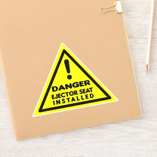 Funny Pilot Ejector Sitzplatz Gefahrenzeichen Aufkleber (Notizbuch)