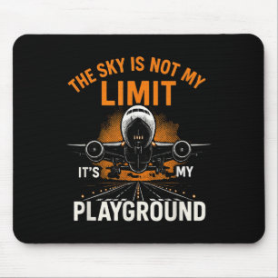 Funny Pilot Flight Flight Flugzeug Pilot Sky Nicht Mousepad