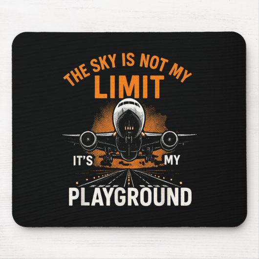 Funny Pilot Flight Flight Flugzeug Pilot Sky Nicht Mousepad (Vorne)