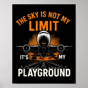 Funny Pilot Flight Flight Flugzeug Pilot Sky Nicht Poster