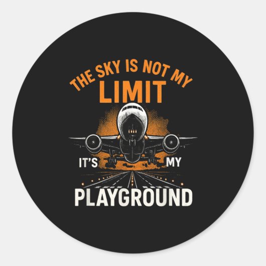 Funny Pilot Flight Flight Flugzeug Pilot Sky Nicht Runder Aufkleber (Vorderseite)