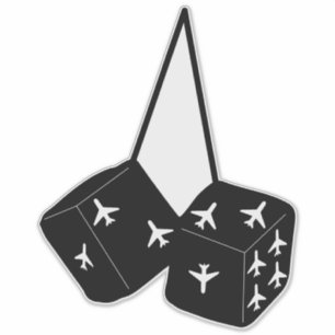 Funny Pilot Flugzeuge Fluffy Fuzzy Dice Aufkleber